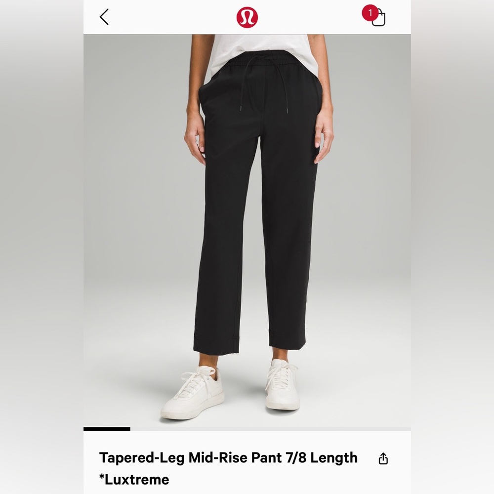 Lululemon Luxtreme mid-Rise 7/8 Pant XL-Black